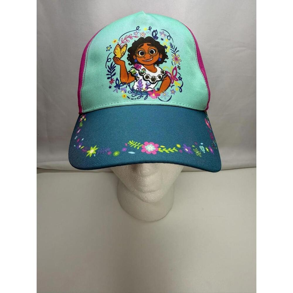 Disney‎ Encanto Mirabel Hat Cap Strap Back Kids One Size Aqua Pink Floral Movie